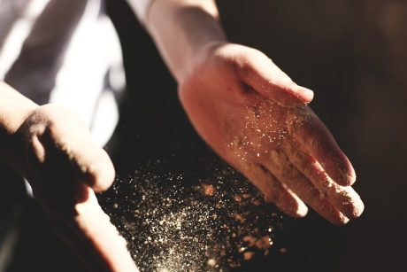 man working on bakery